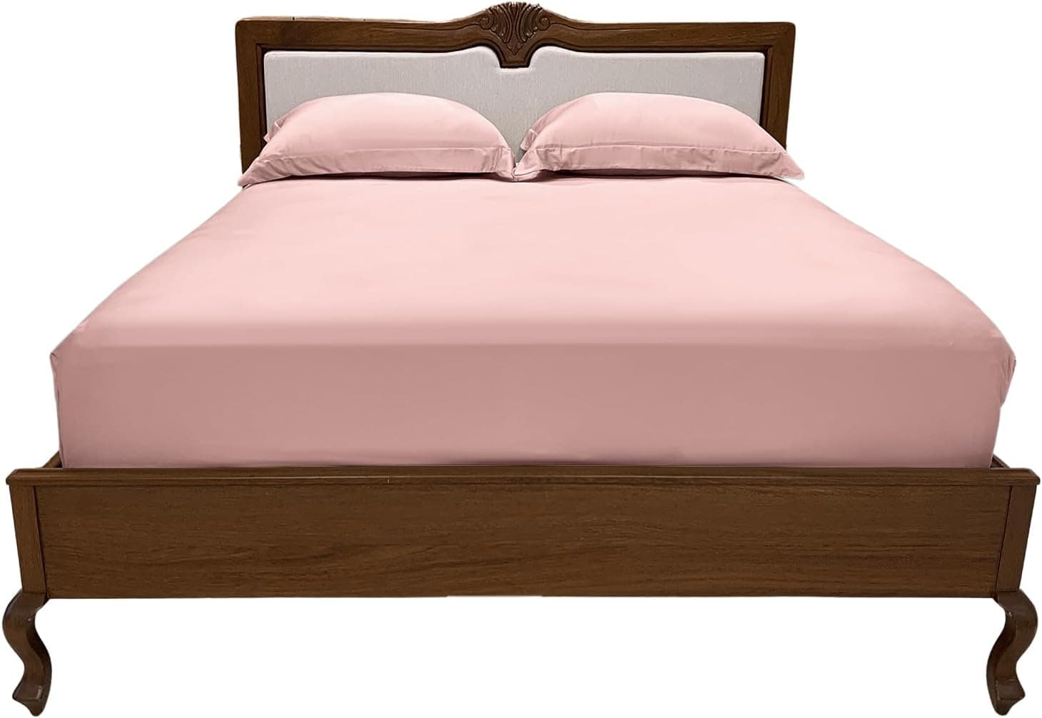Jogo de Cama King Percal 400 Fios 100% Algodão Egípcio 3 Peças Toque Premium - Rosa Chá