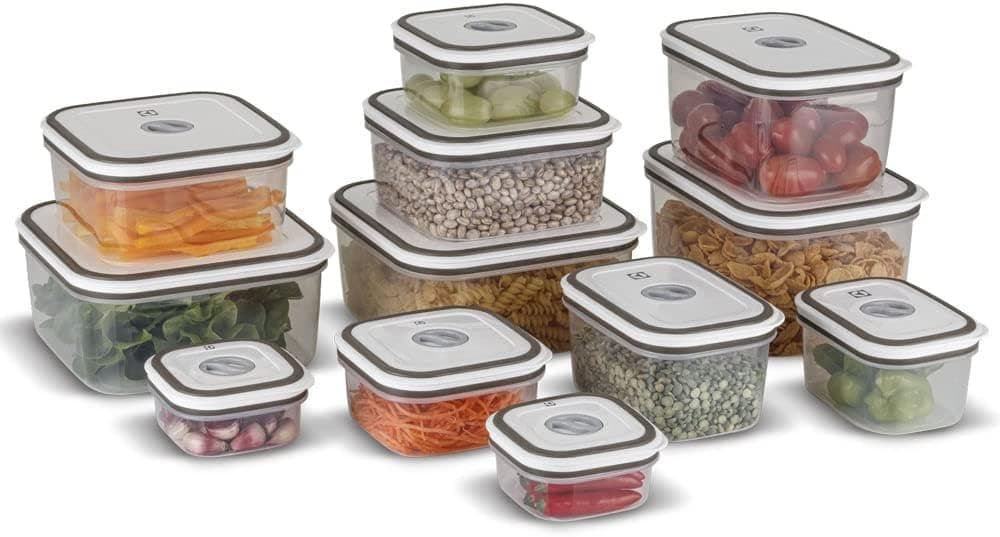 Electrolux Kit 12 Potes Herméticos Plástico Multiuso Vedação Silicone | BPA Free, Porta Mantimentos