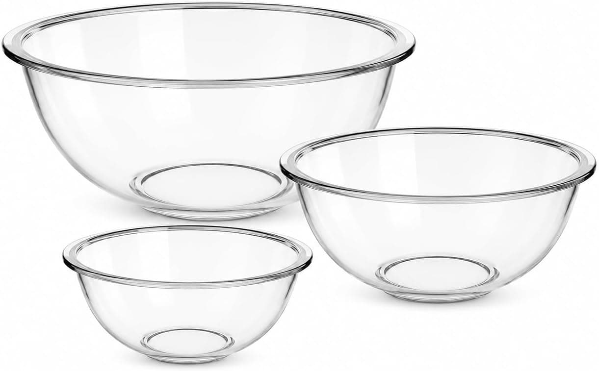 Kit 3 Tigelas Saladeiras Marinex Plus Bowl em Vidro Temperado 4Lt, 3Lt, 1,5Lt