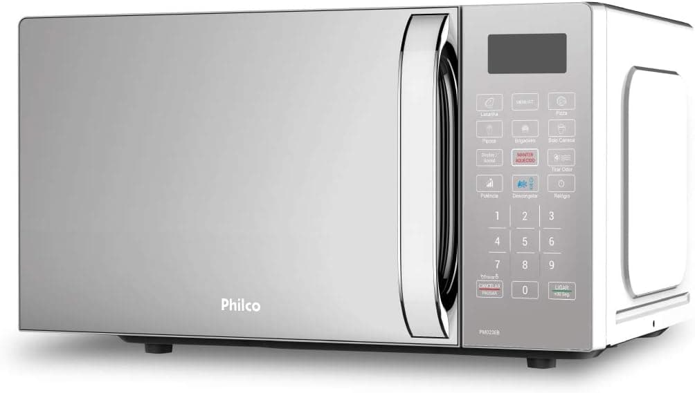 Micro-ondas Philco 20 Litros Limpa Fácil Espelhado Branco PMO23EB