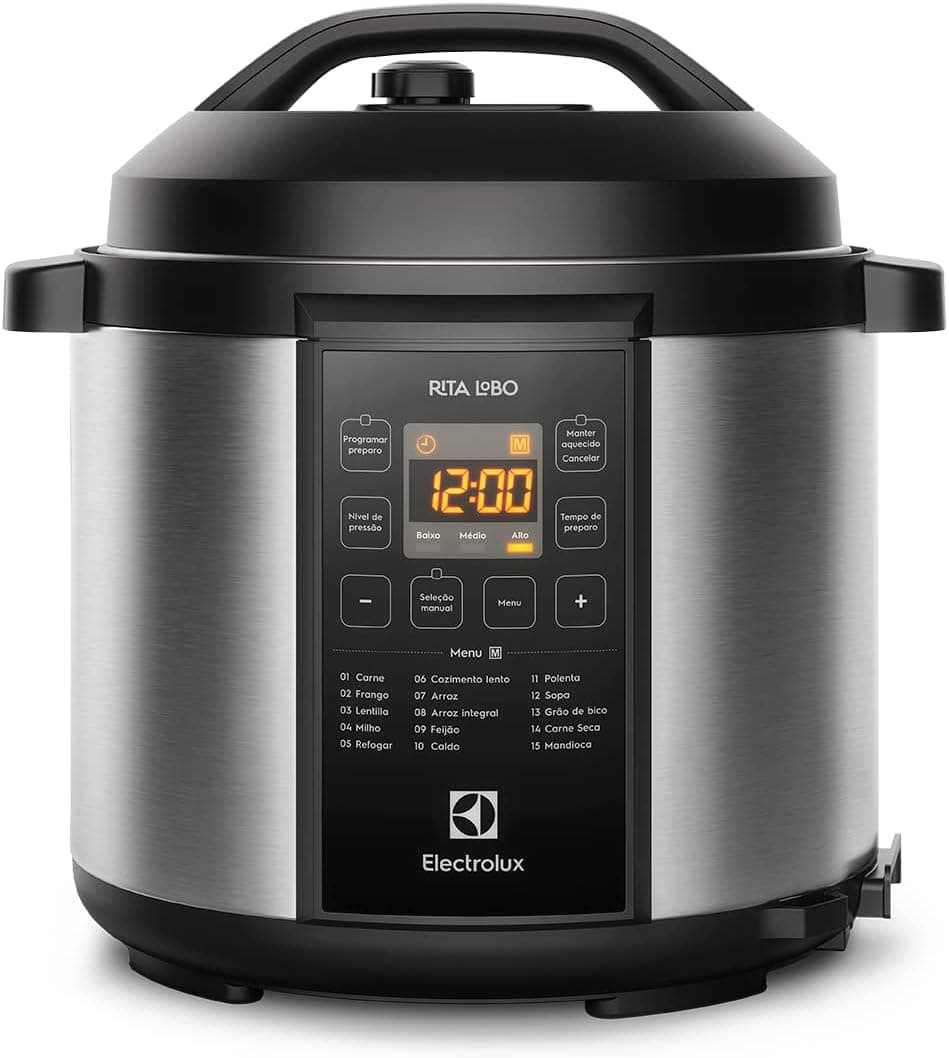Panela de Pressão Elétrica Digital Electrolux 6L Silenciosa 15 Receitas PCC20 Inox 127V