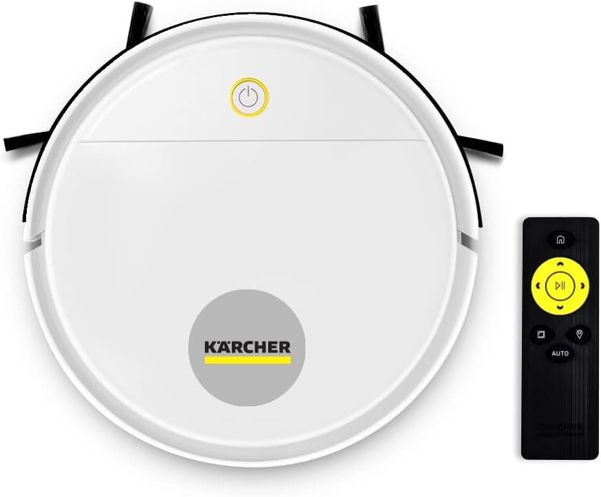 Robô Aspirador de Pó Kärcher RCV 1 com Controle Remoto e 3 Modos de Limpeza Bivolt
