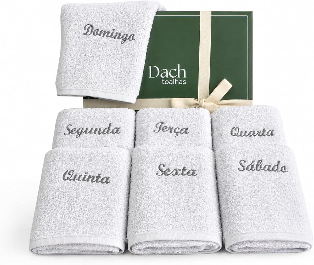 Kit 7 Panos de Copa e Prato Bordados Semaninha 400g/m² 100% Algodão - Branco Liso